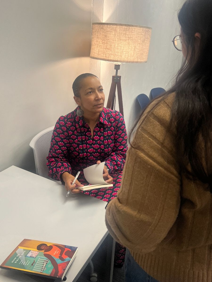 Jennifer Nash signing her book How We Write Now: Living with Black Feminist Theory (Duke University Press, 2024)
