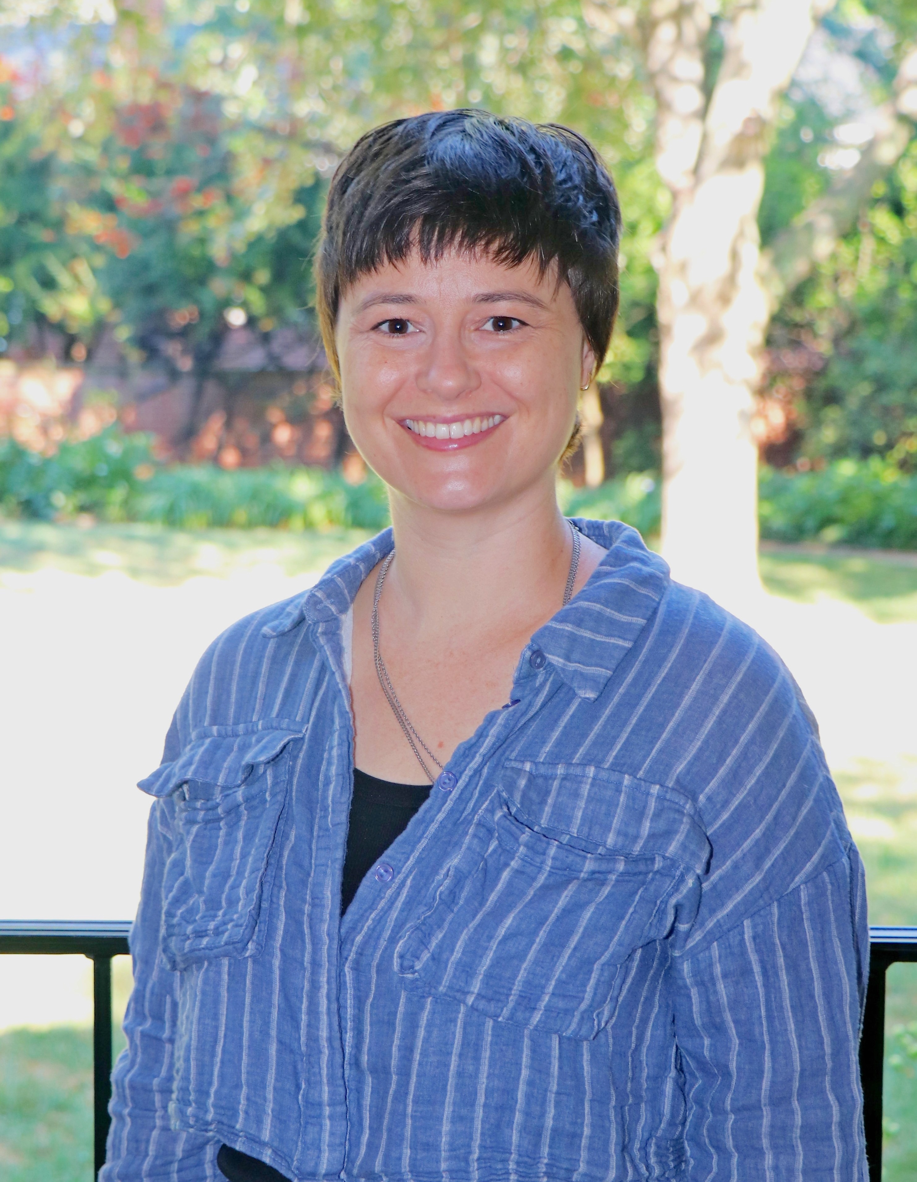 Woman with striped shirt