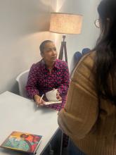 Jennifer Nash signing her book How We Write Now: Living with Black Feminist Theory (Duke University Press, 2024)