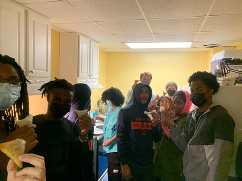 Students making samosas at Madison House